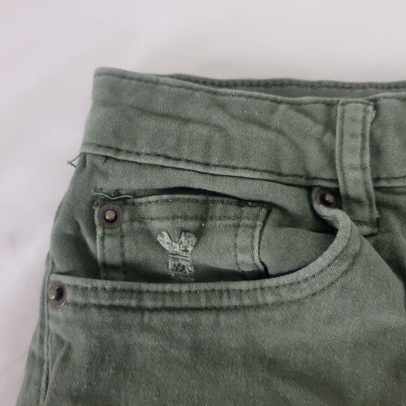 Boom Boom Denim Shorts Juniors 3 Green Jean High Rise Womens Distressed‎ - Picture 10 of 12